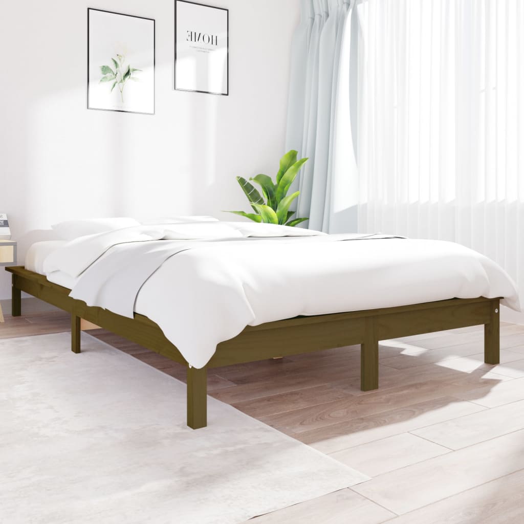 Sengeramme honningbrun heltre furu 140x200 cm