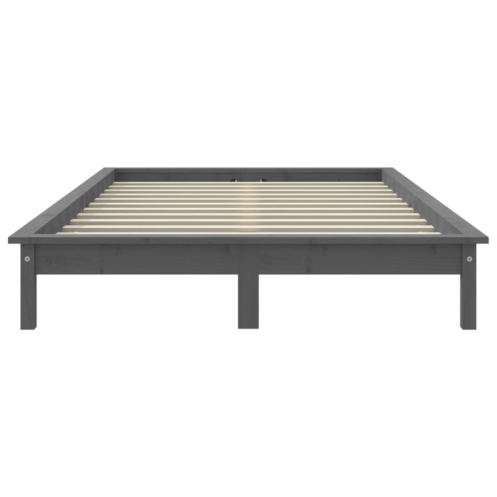 Sengeramme grå heltre furu 150x200 cm King Size