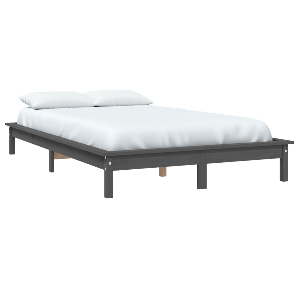 Sengeramme grå 180x200 cm heltre furu Super King