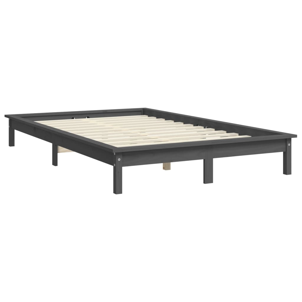 Sengeramme grå 180x200 cm heltre furu Super King