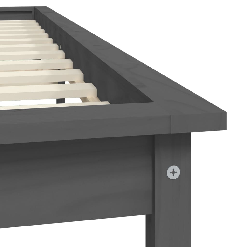 Sengeramme grå 180x200 cm heltre furu Super King