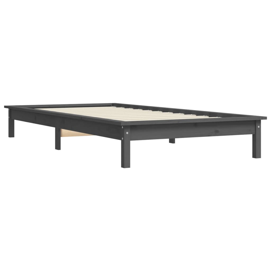 Sengeramme grå 90x190 cm heltre furu 3FT Single