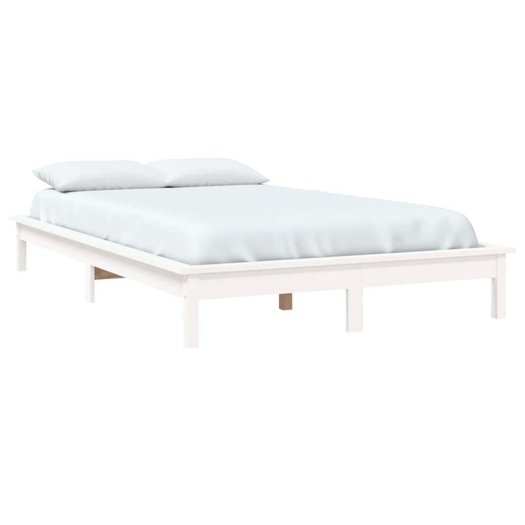 Sengeramme hvit 140x190 cm heltre furu