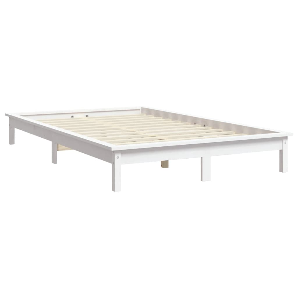 Sengeramme hvit 140x190 cm heltre furu