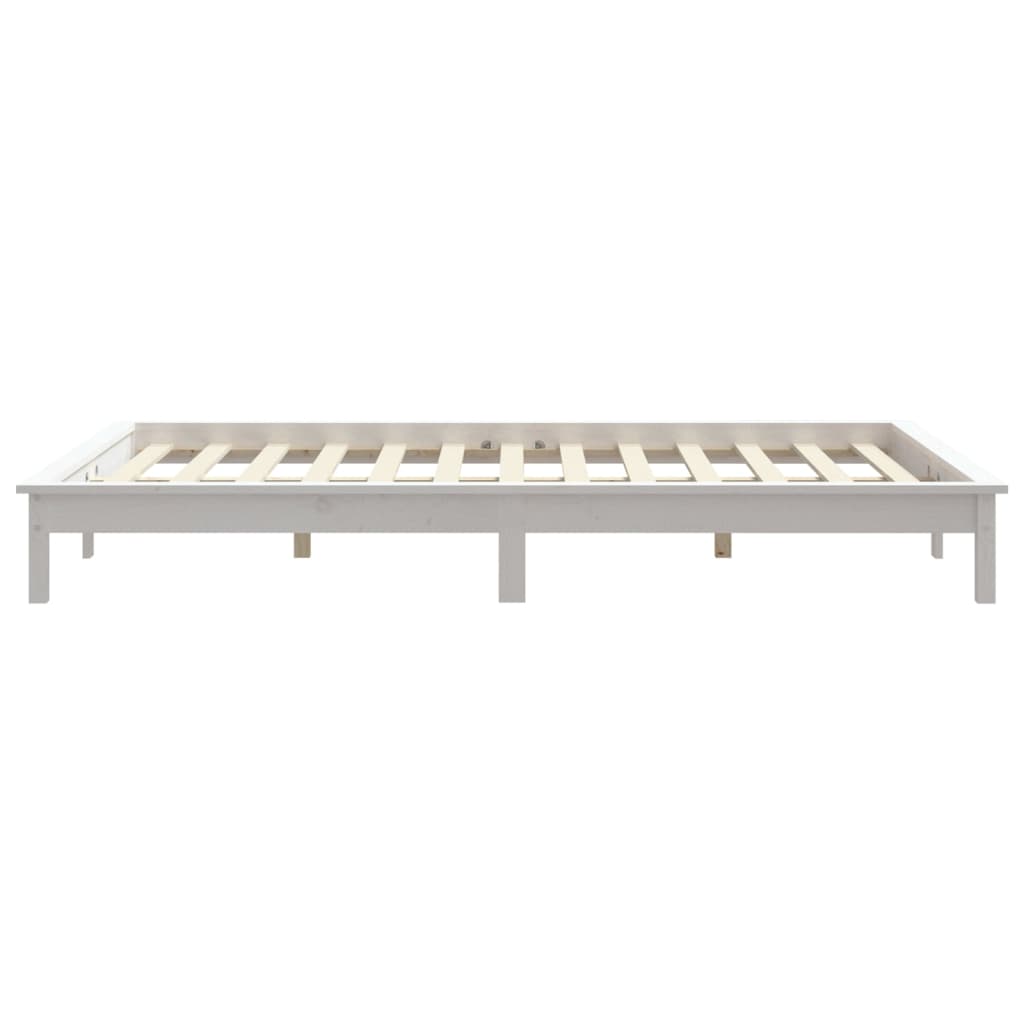 Sengeramme hvit 140x190 cm heltre furu