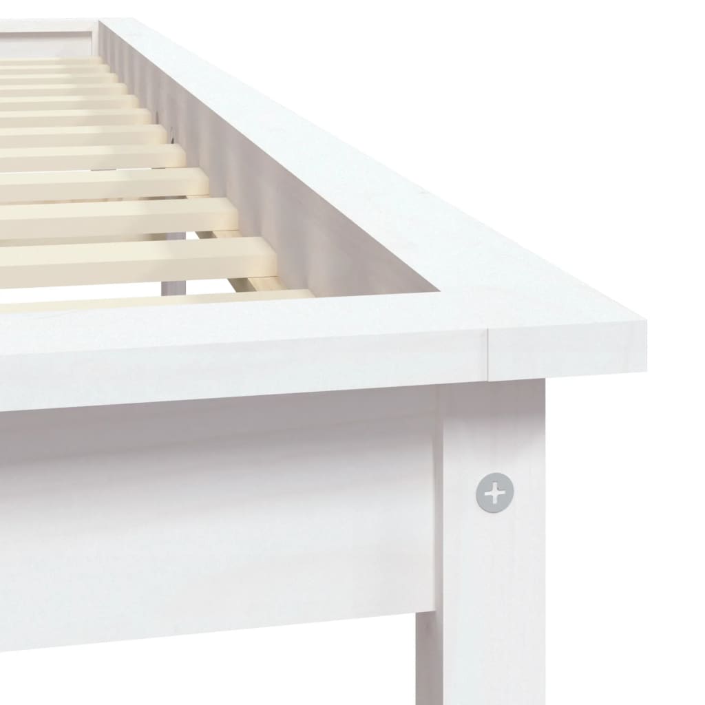 Sengeramme hvit 140x190 cm heltre furu