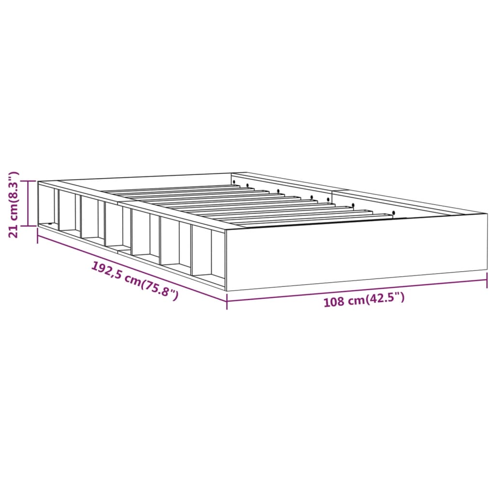 Sengeramme 90x190 cm 3FT Single heltre