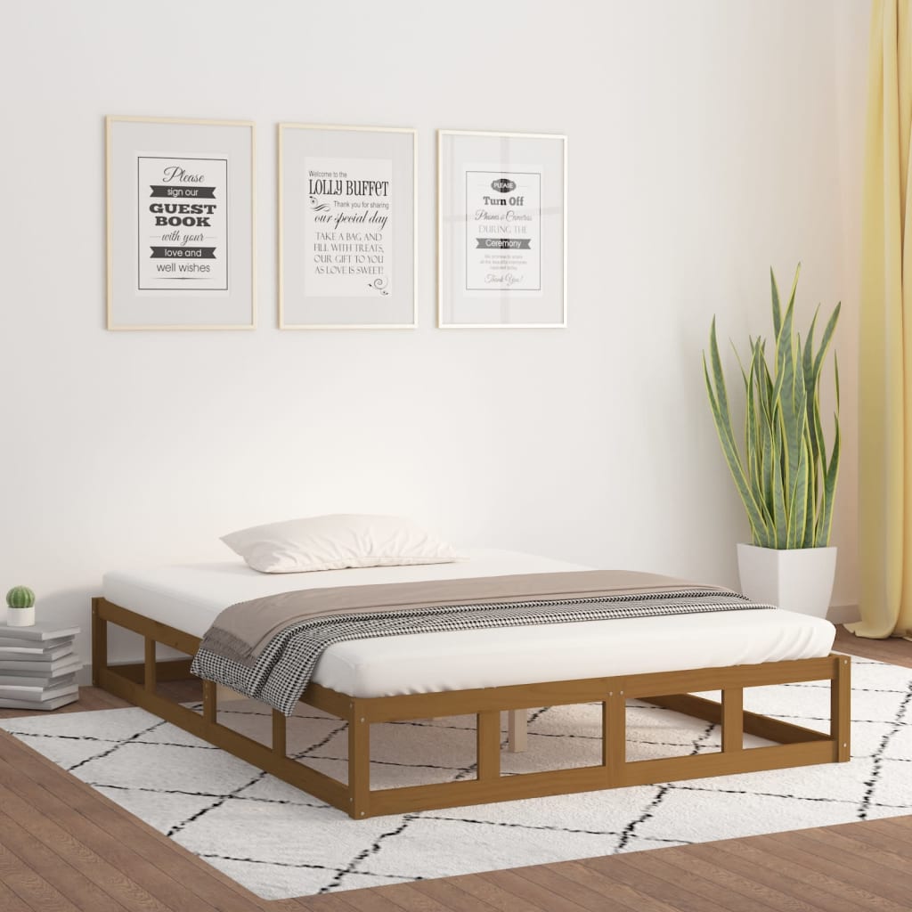 Sengeramme honningbrun 120x200 cm heltre