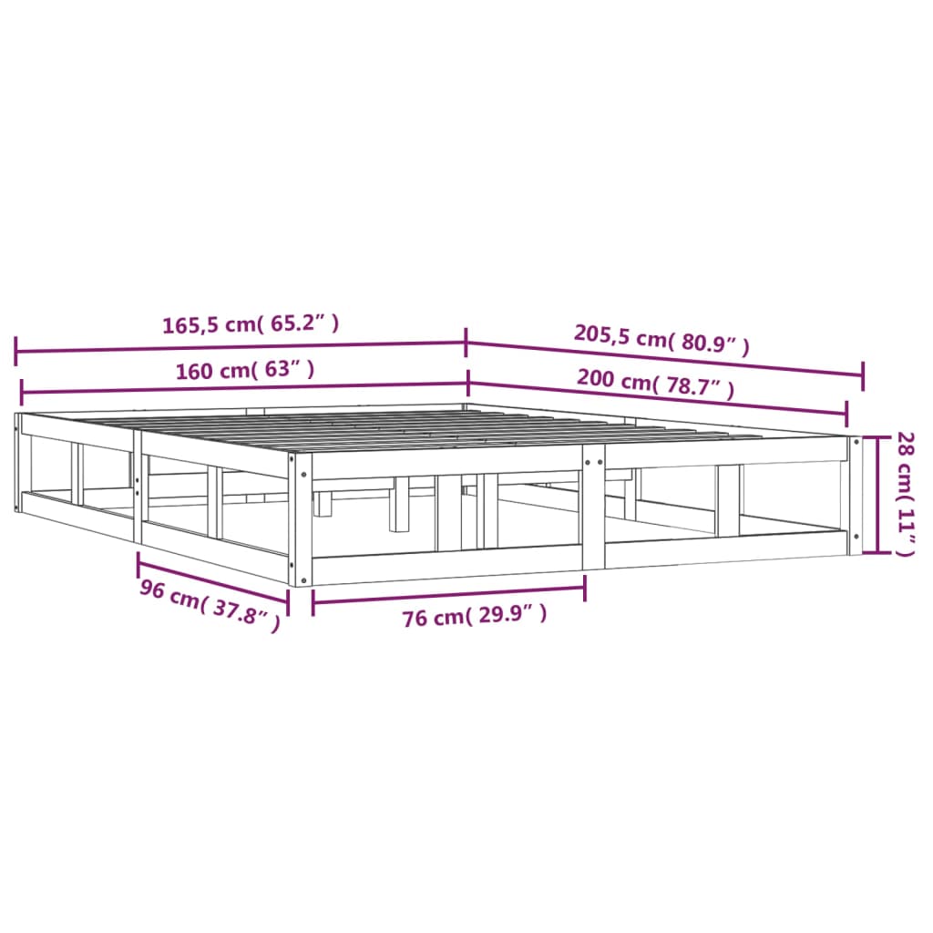 Sengeramme 160x200 cm heltre