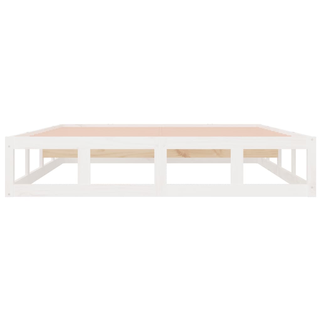 Sengeramme hvit 200x200 cm heltre