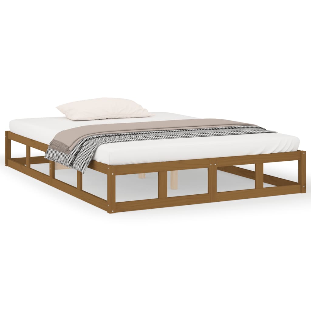 Sengeramme honningbrun 200x200 cm heltre
