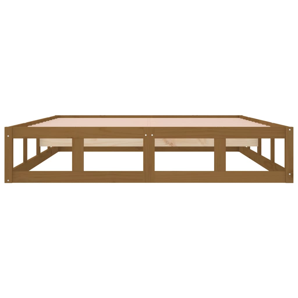 Sengeramme honningbrun 200x200 cm heltre