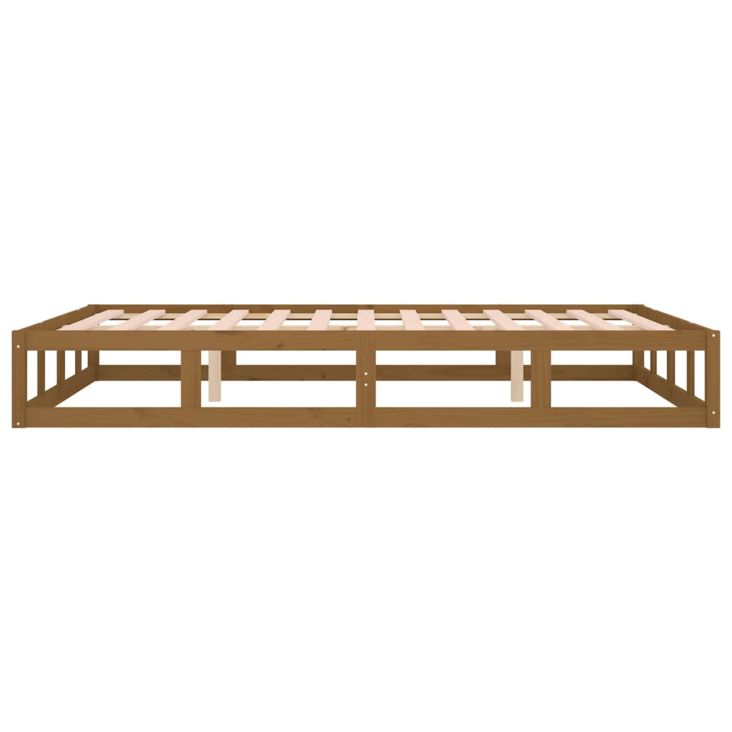 Sengeramme honningbrun 200x200 cm heltre