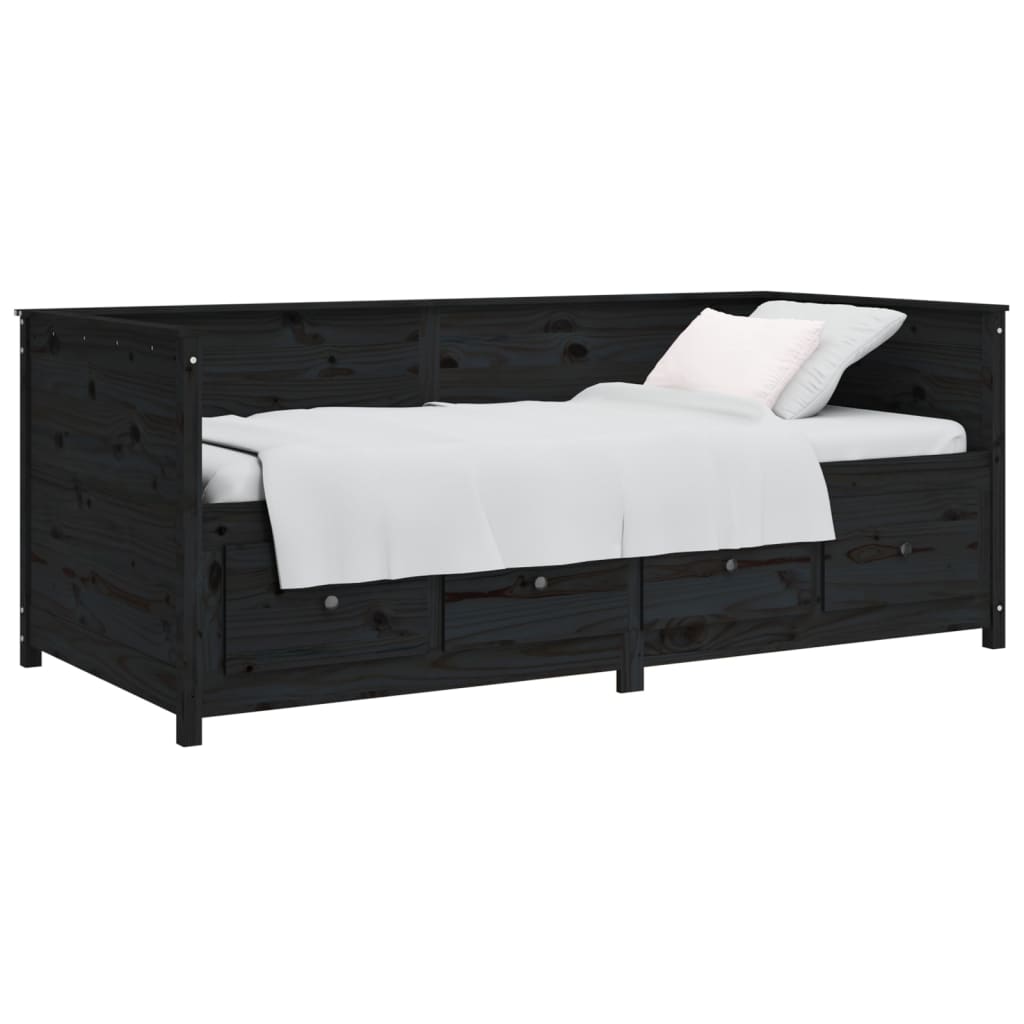 Dagseng svart 80x200 cm heltre furu