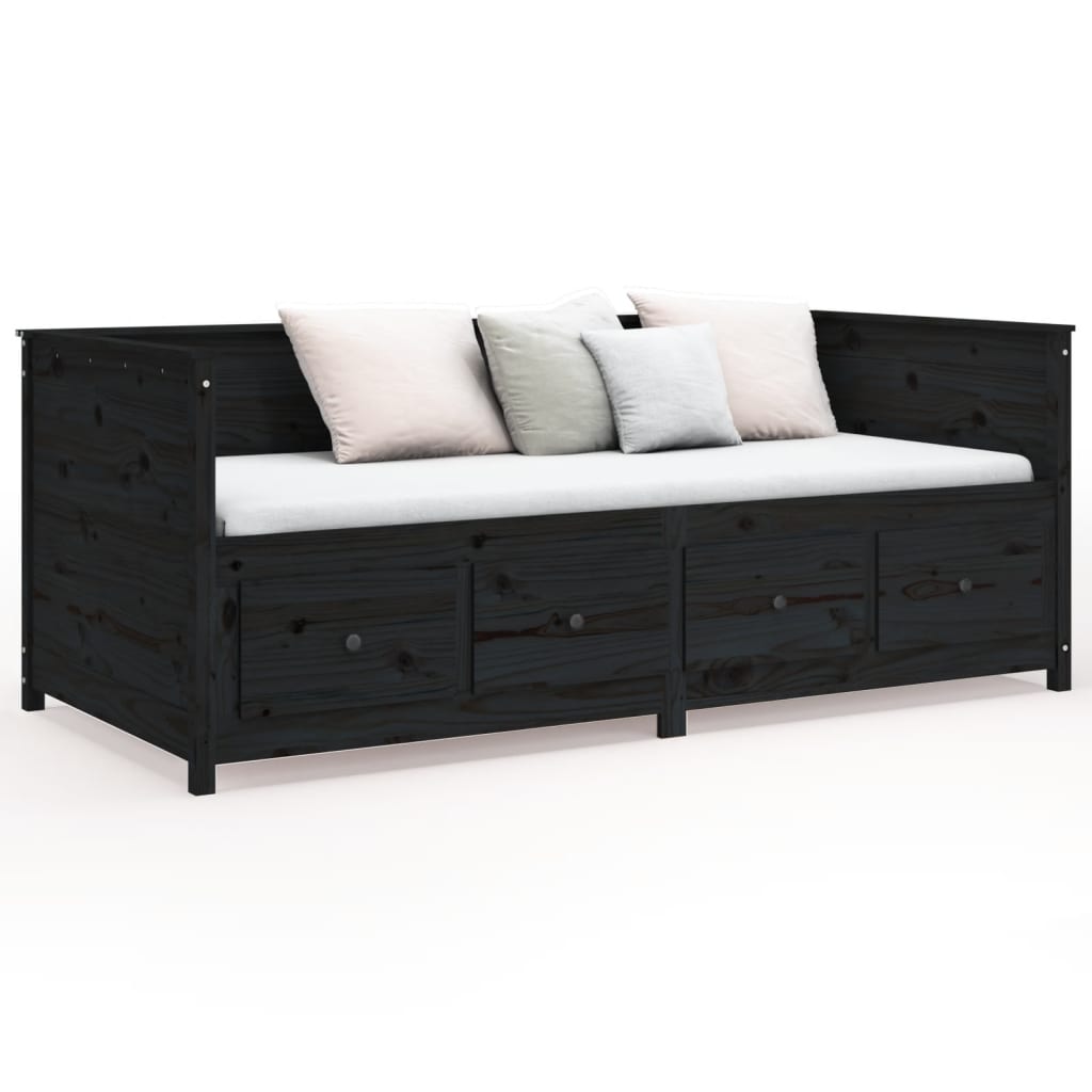 Dagseng svart 80x200 cm heltre furu