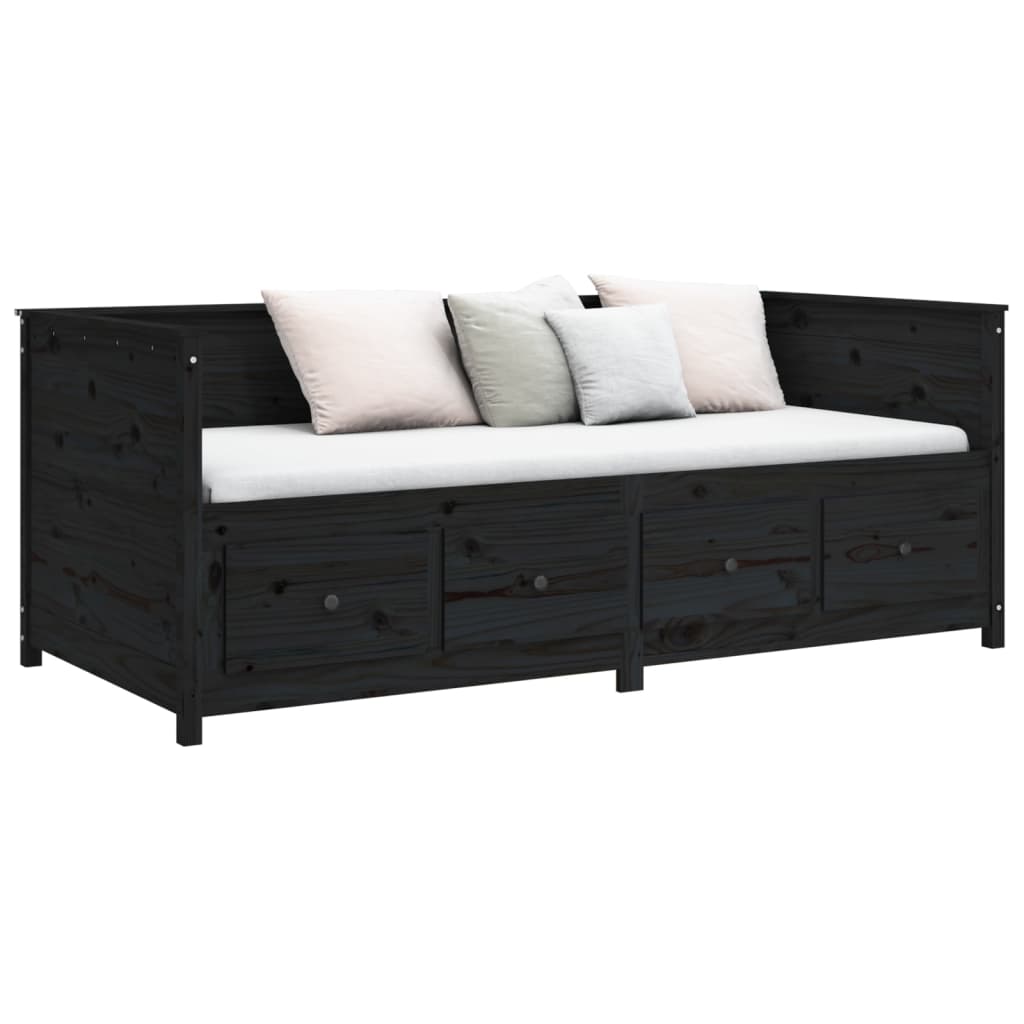 Dagseng svart 80x200 cm heltre furu