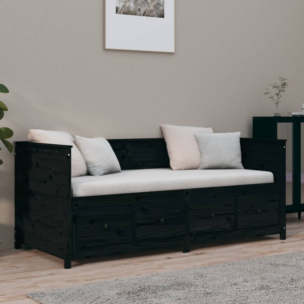 Dagseng svart 90x190 cm heltre furu