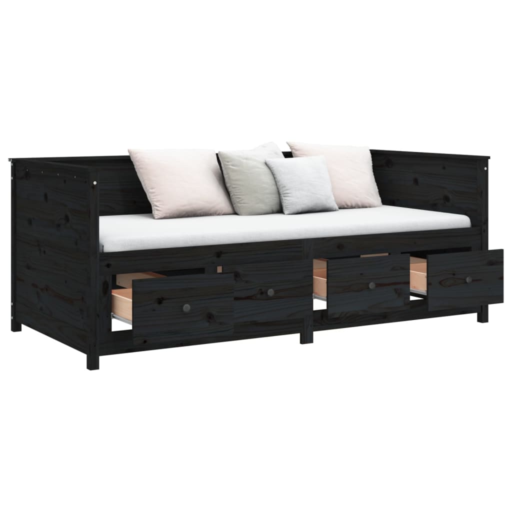 Dagseng svart 90x190 cm heltre furu