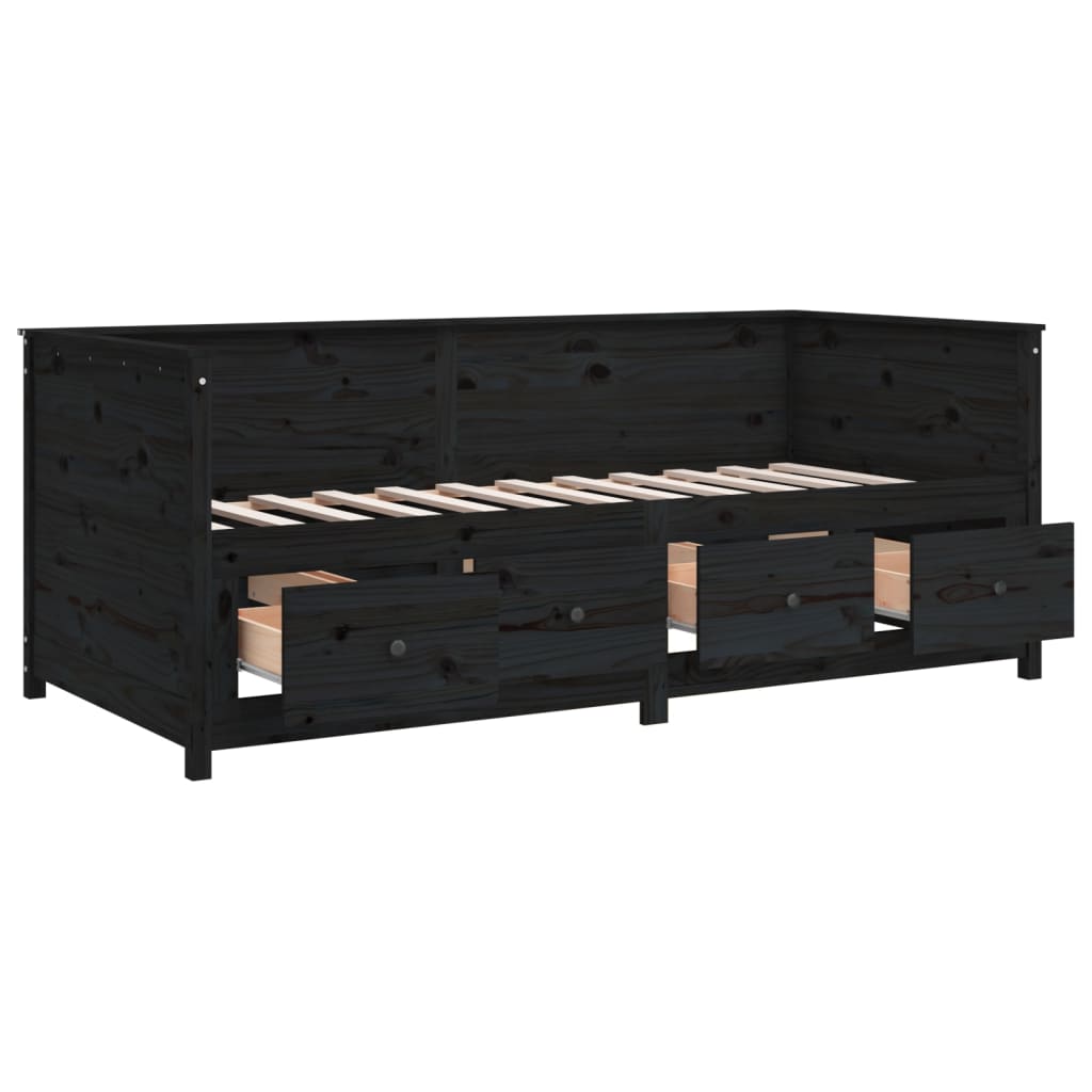Dagseng svart 90x190 cm heltre furu