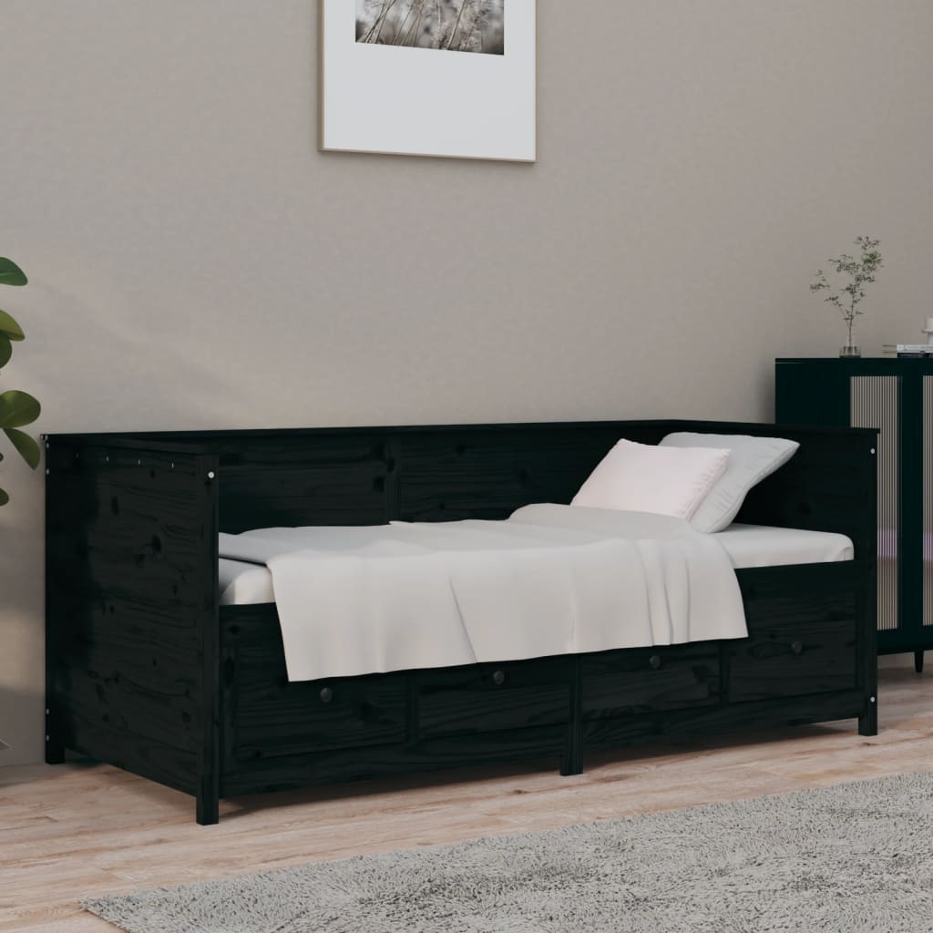 Dagseng svart 90x190 cm heltre furu