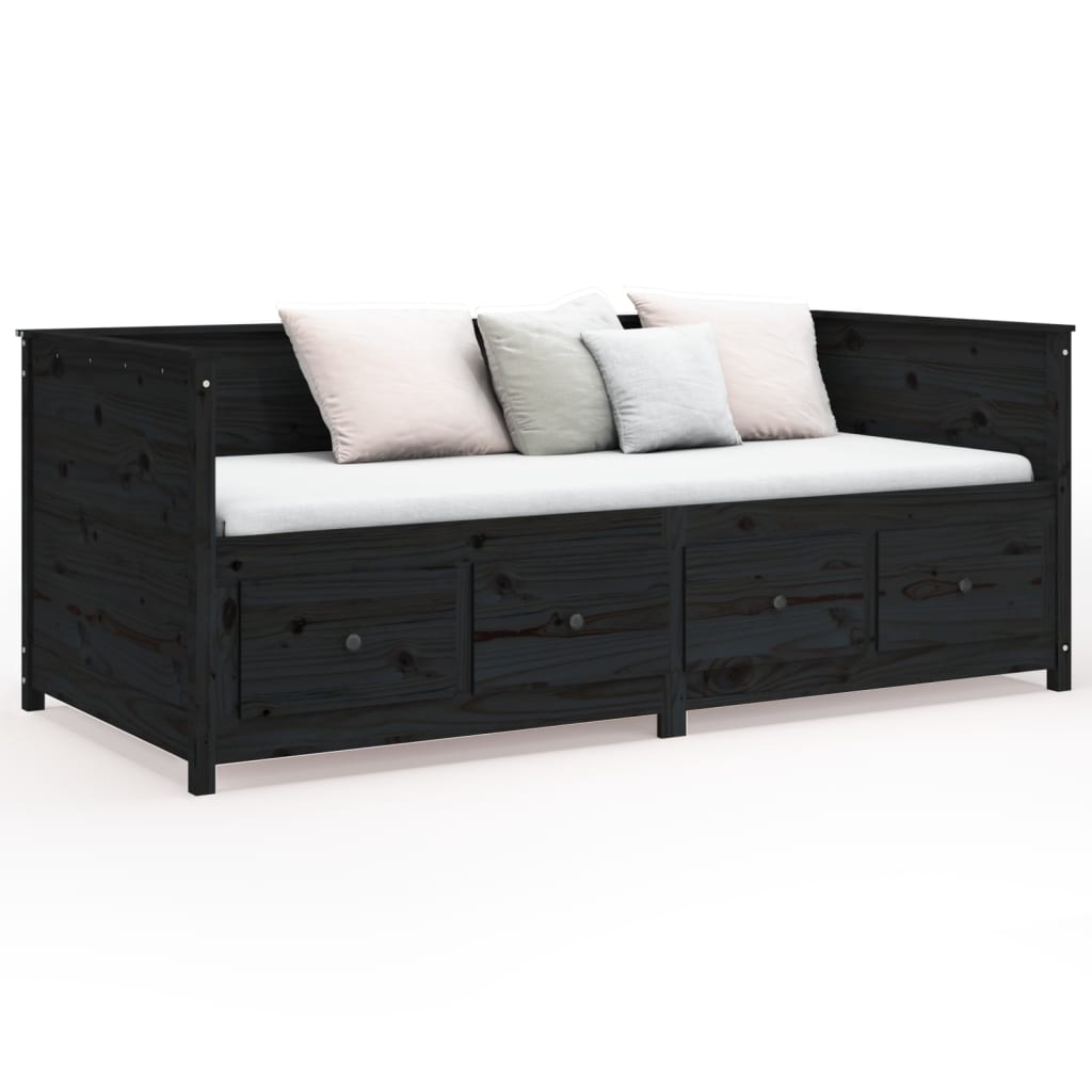 Dagseng svart 75x190 cm heltre furu