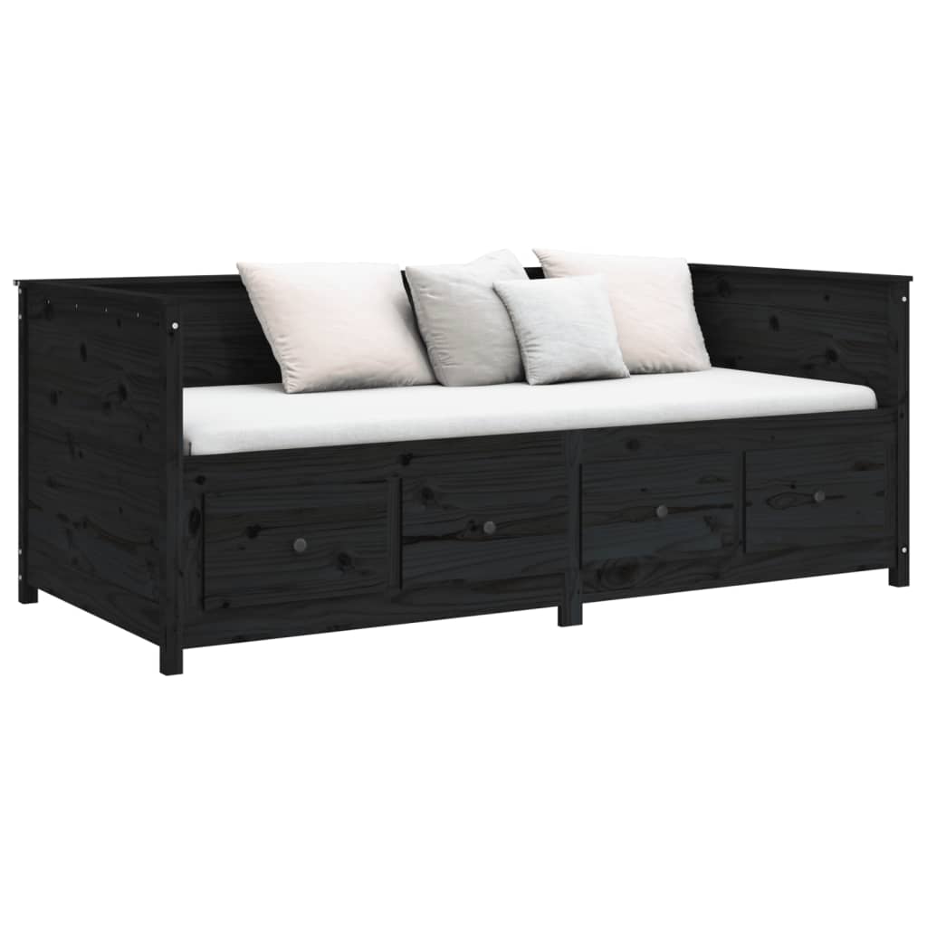 Dagseng svart 75x190 cm heltre furu