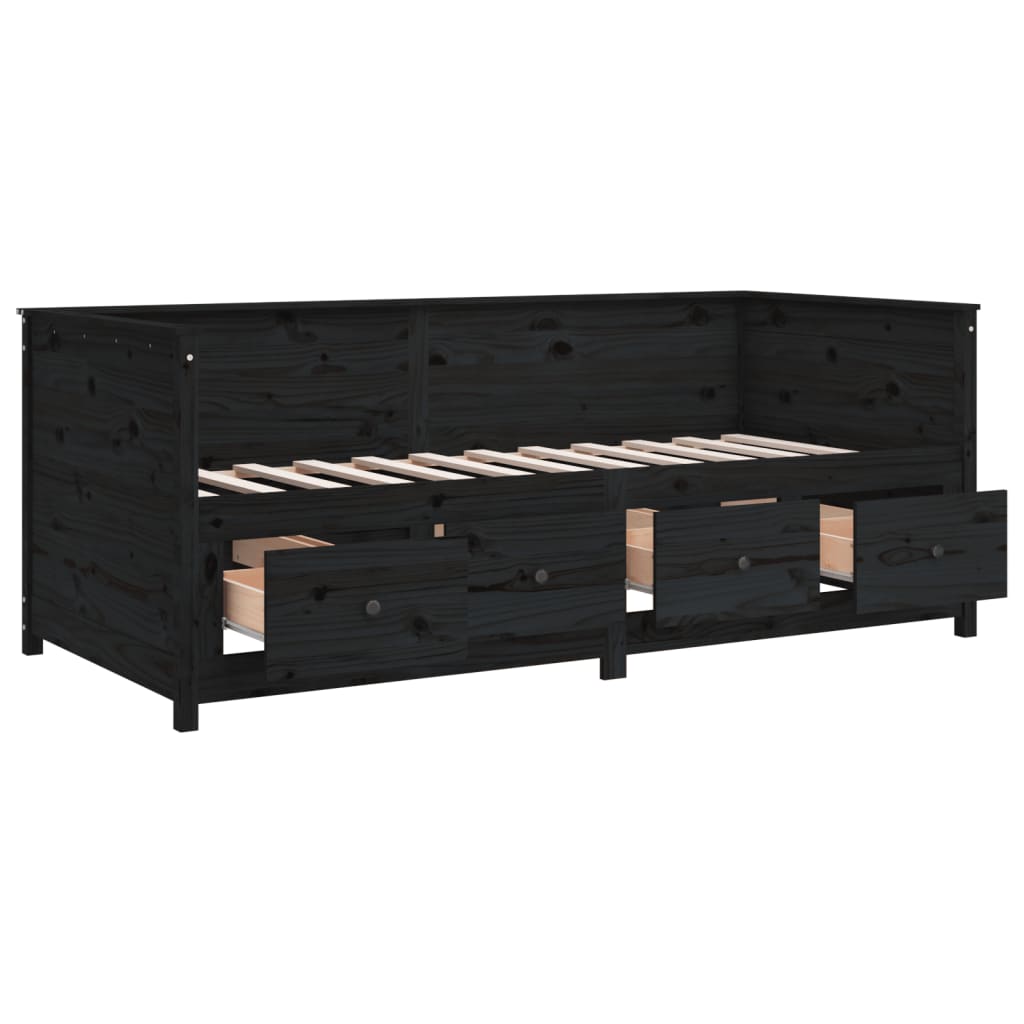 Dagseng svart 75x190 cm heltre furu