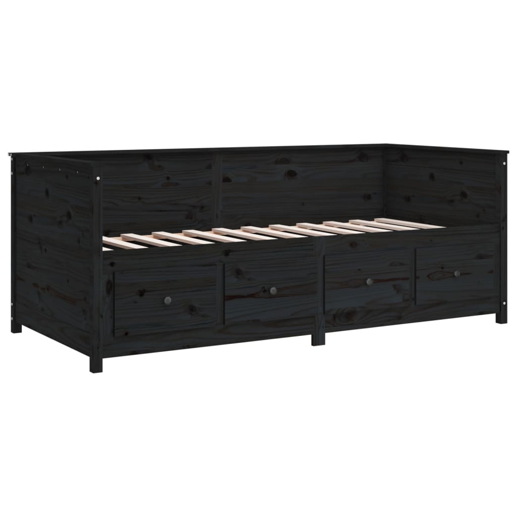Dagseng svart 75x190 cm heltre furu