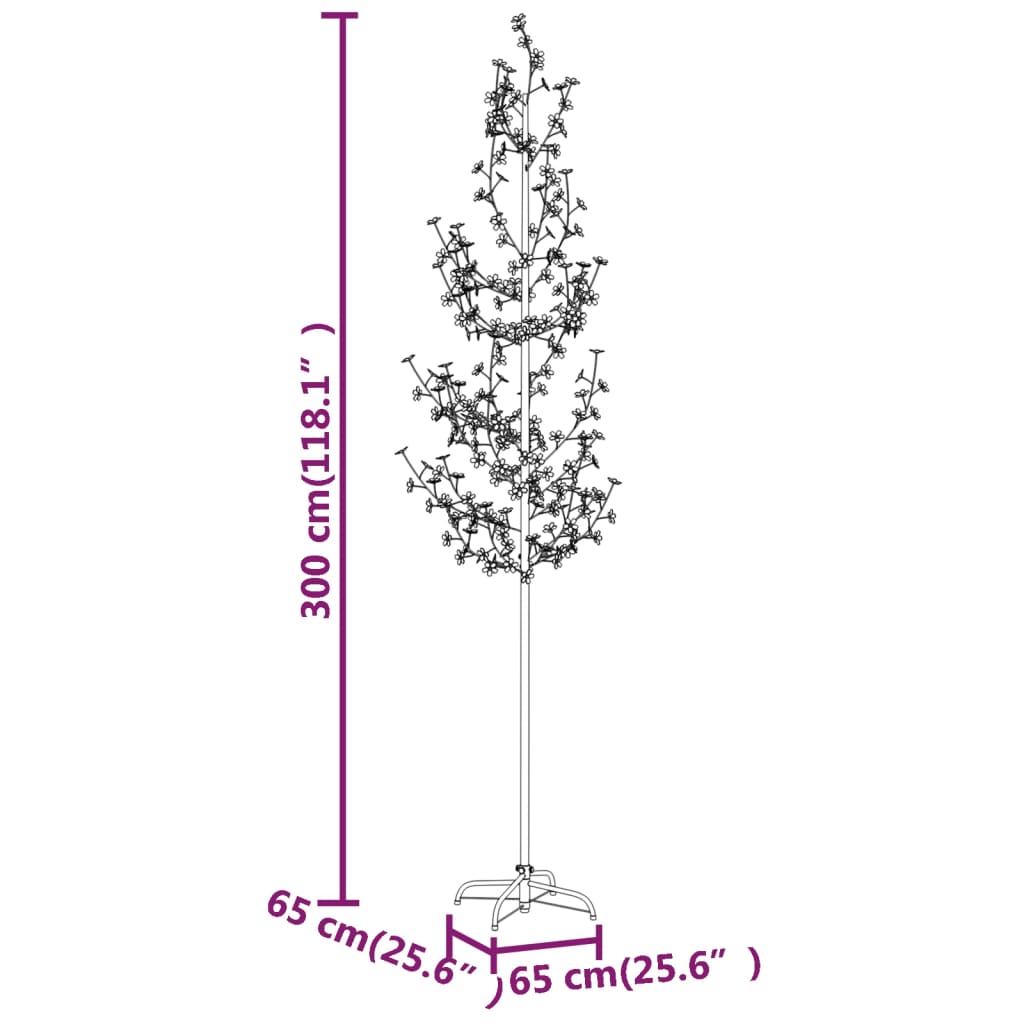 LED-tre kirsebærblomst varmhvit 368 lysdioder 300 cm