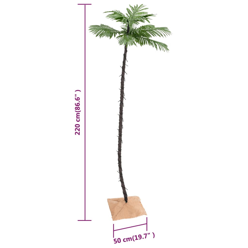 LED-palmetre varmhvit 136 lysdioder 220 cm