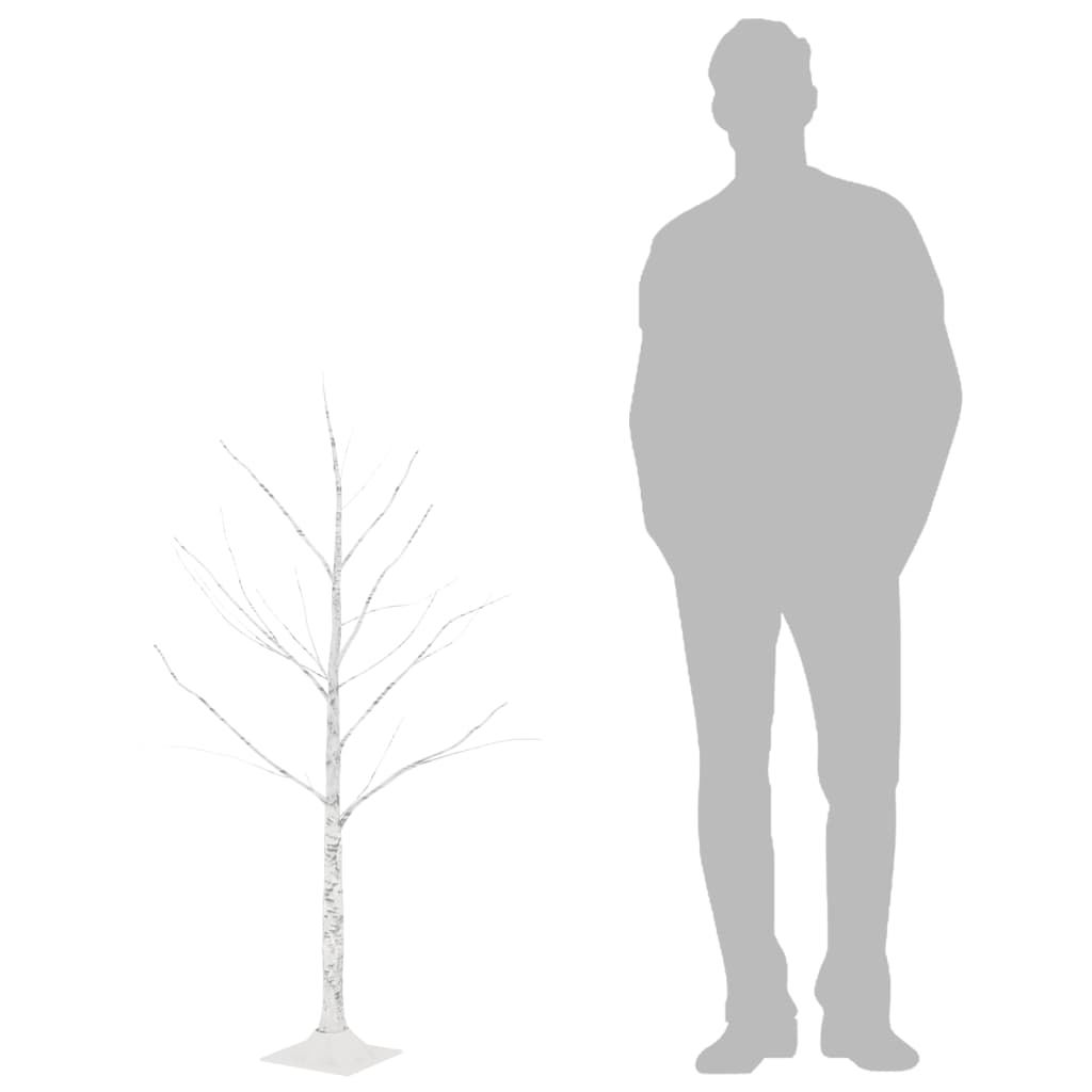 LED-bjørketre varmhvit 48 lysdioder 120 cm