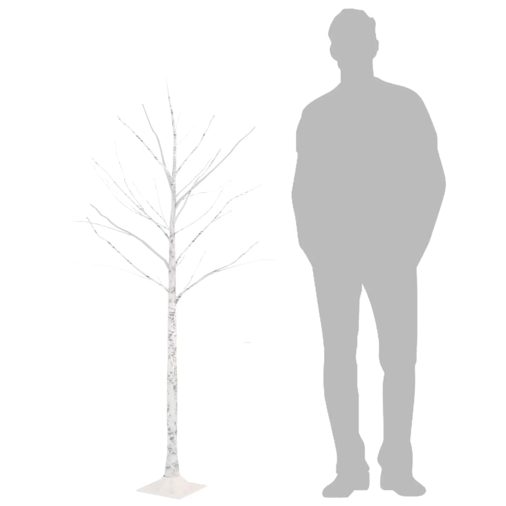 LED-bjørketre varmhvit 72 lysdioder 150 cm