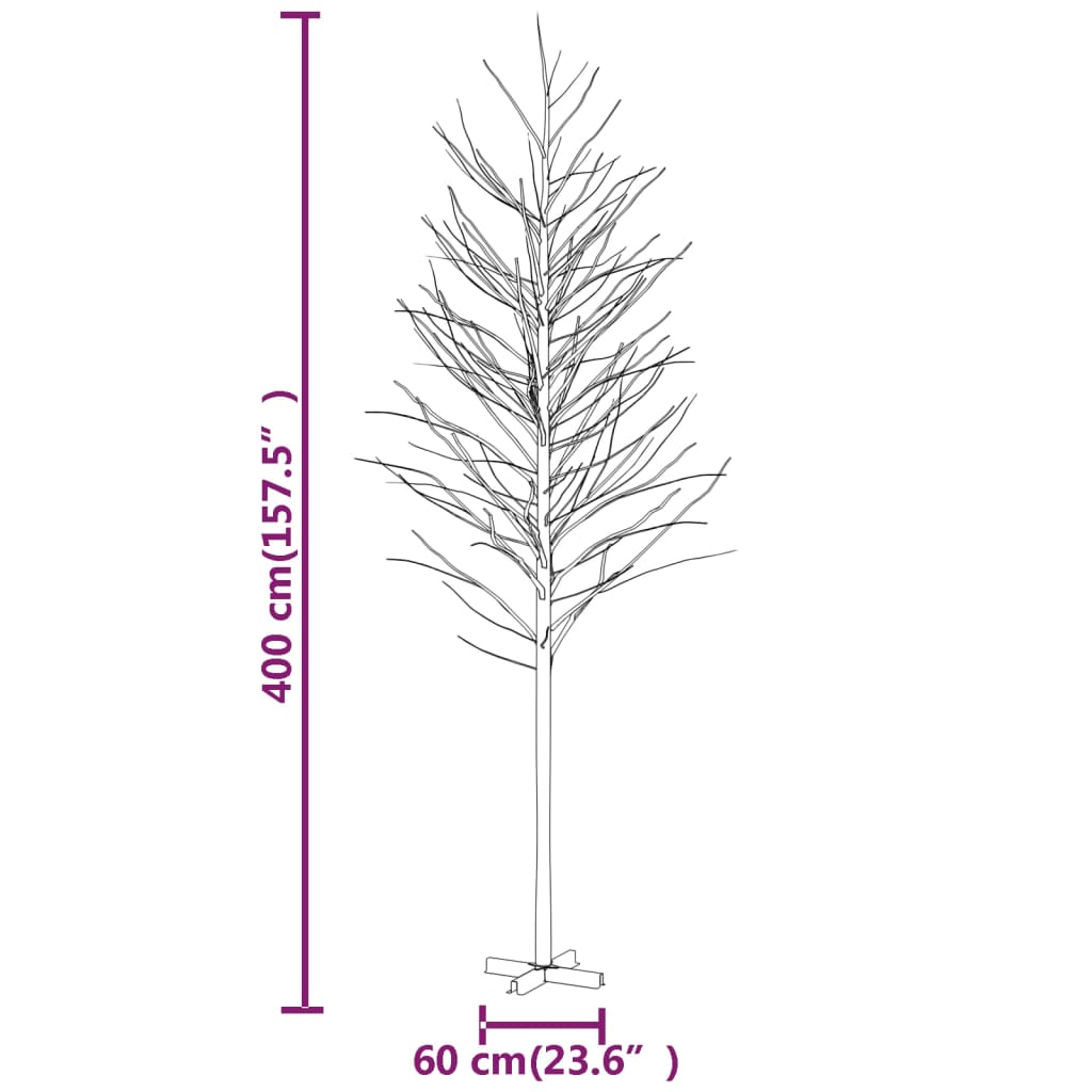LED-bjørketre varmhvit 672 lysdioder 400 cm