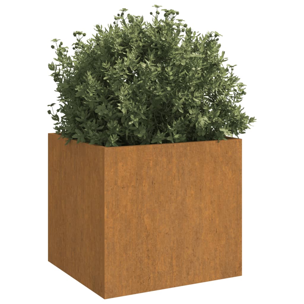 Plantekasser 2 stk 49x47x46 cm cortenstål