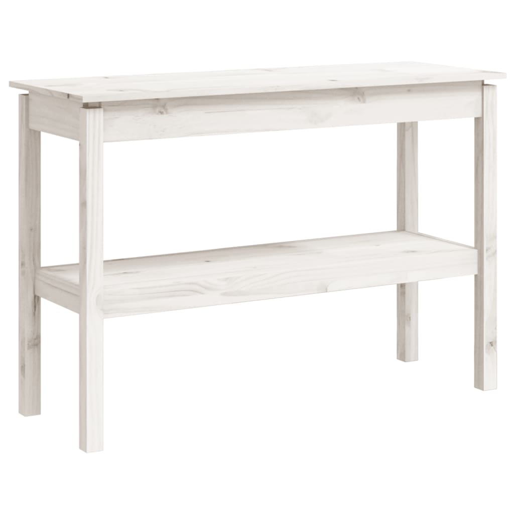Konsollbord hvit 110x40x75 cm heltre furu