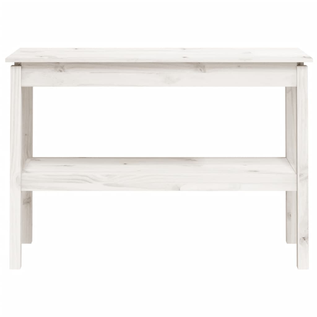 Konsollbord hvit 110x40x75 cm heltre furu