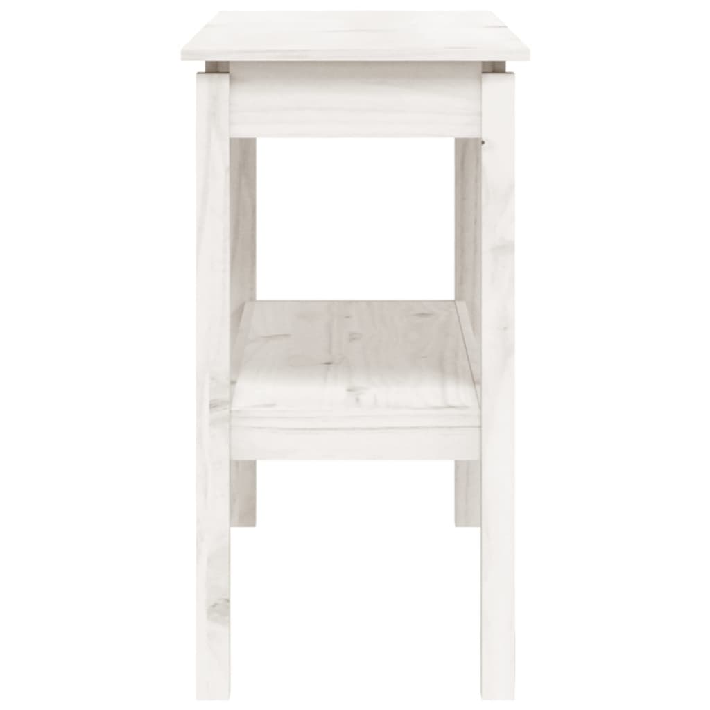 Konsollbord hvit 110x40x75 cm heltre furu