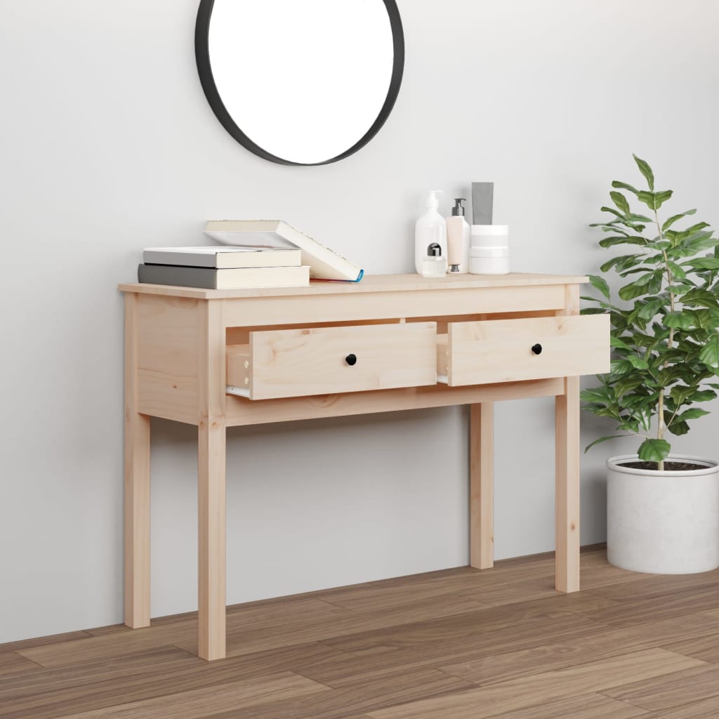 Konsollbord 100x35x75 cm heltre furu