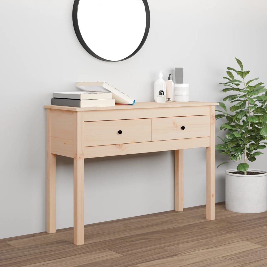 Konsollbord 100x35x75 cm heltre furu
