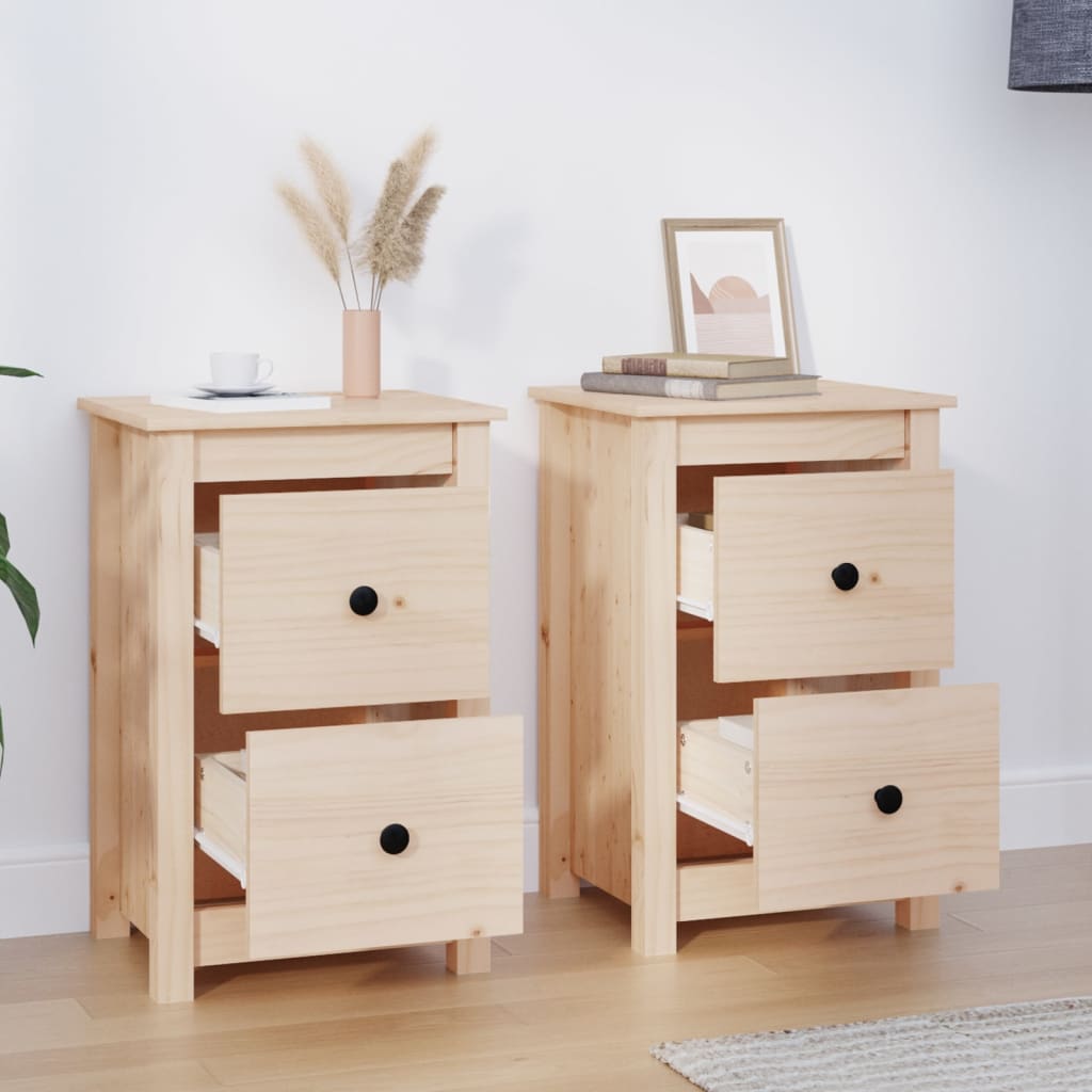 Nattbord 2 stk 40x35x61,5 cm heltre furu