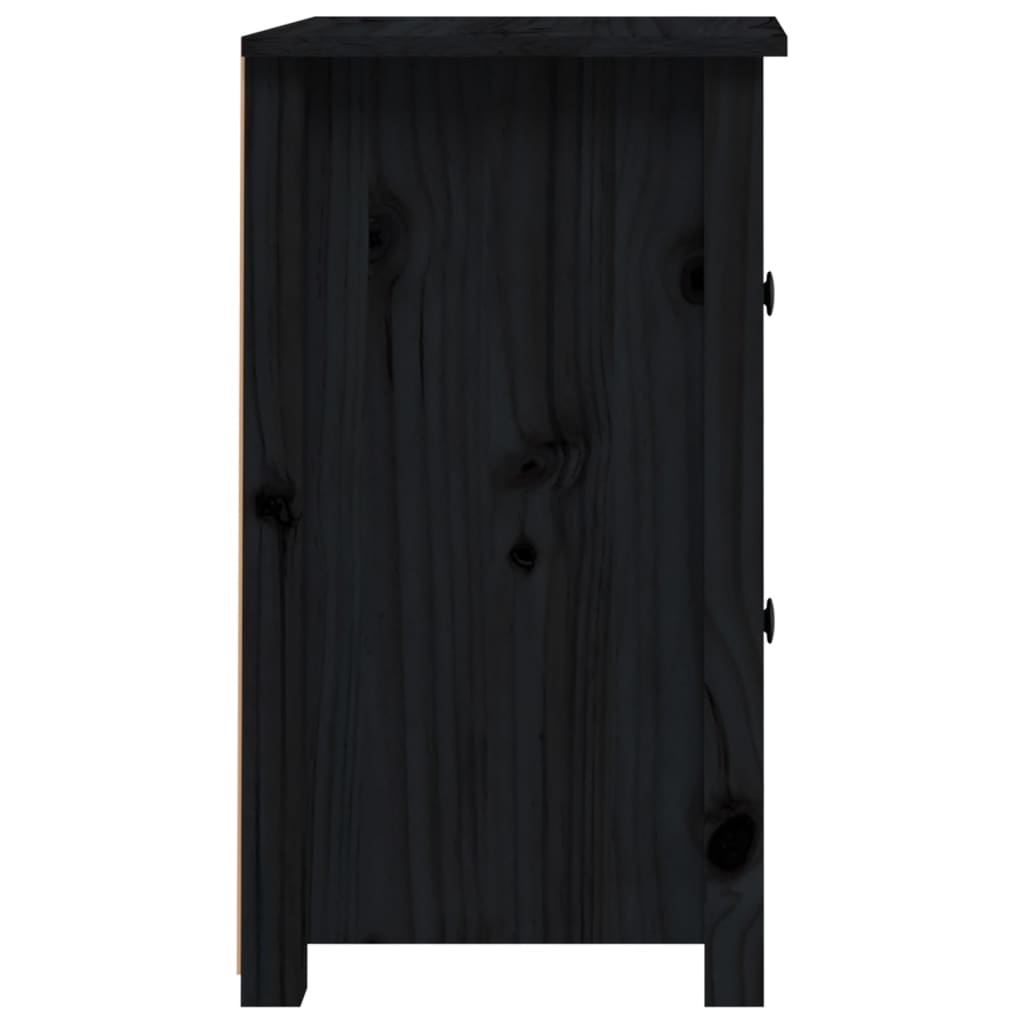 Nattbord 2 stk svart 40x35x61,5 cm heltre furu