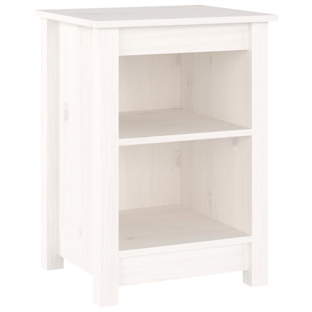 Nattbord 2 stk hvit 40x35x55 cm heltre furu