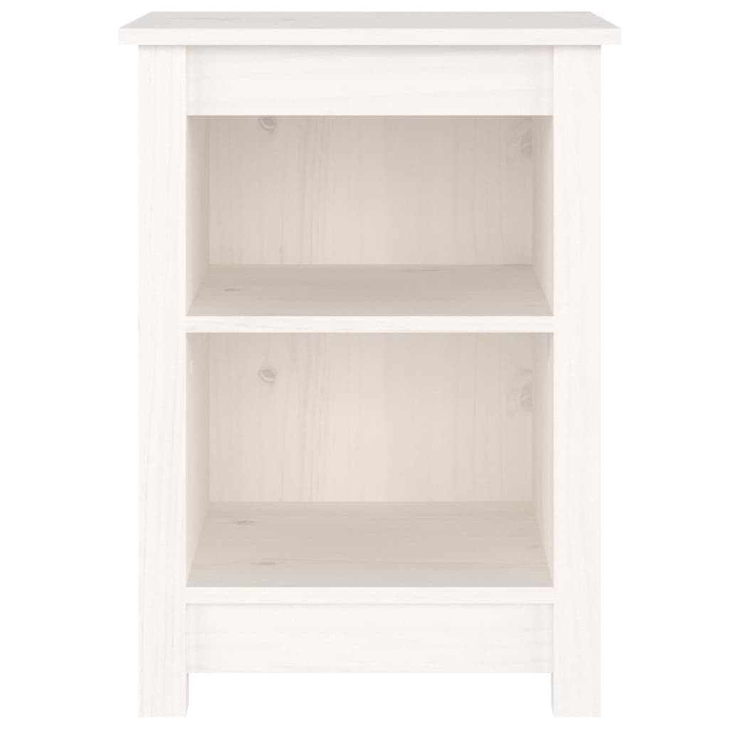 Nattbord 2 stk hvit 40x35x55 cm heltre furu