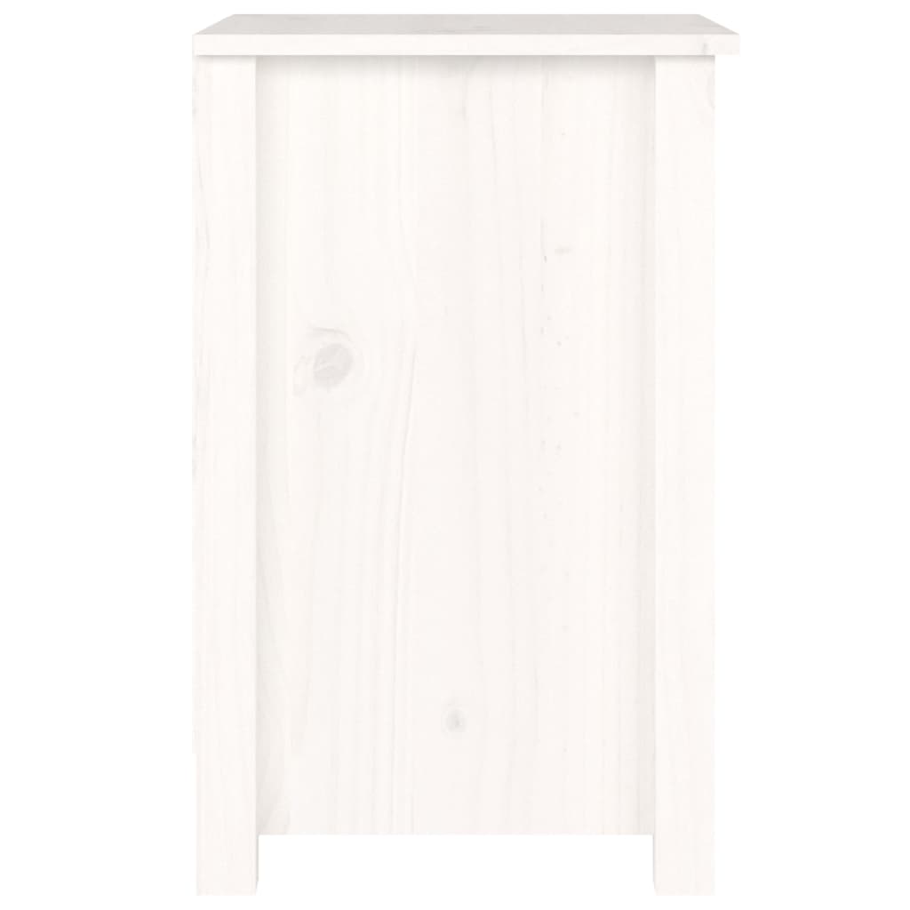 Nattbord 2 stk hvit 40x35x55 cm heltre furu