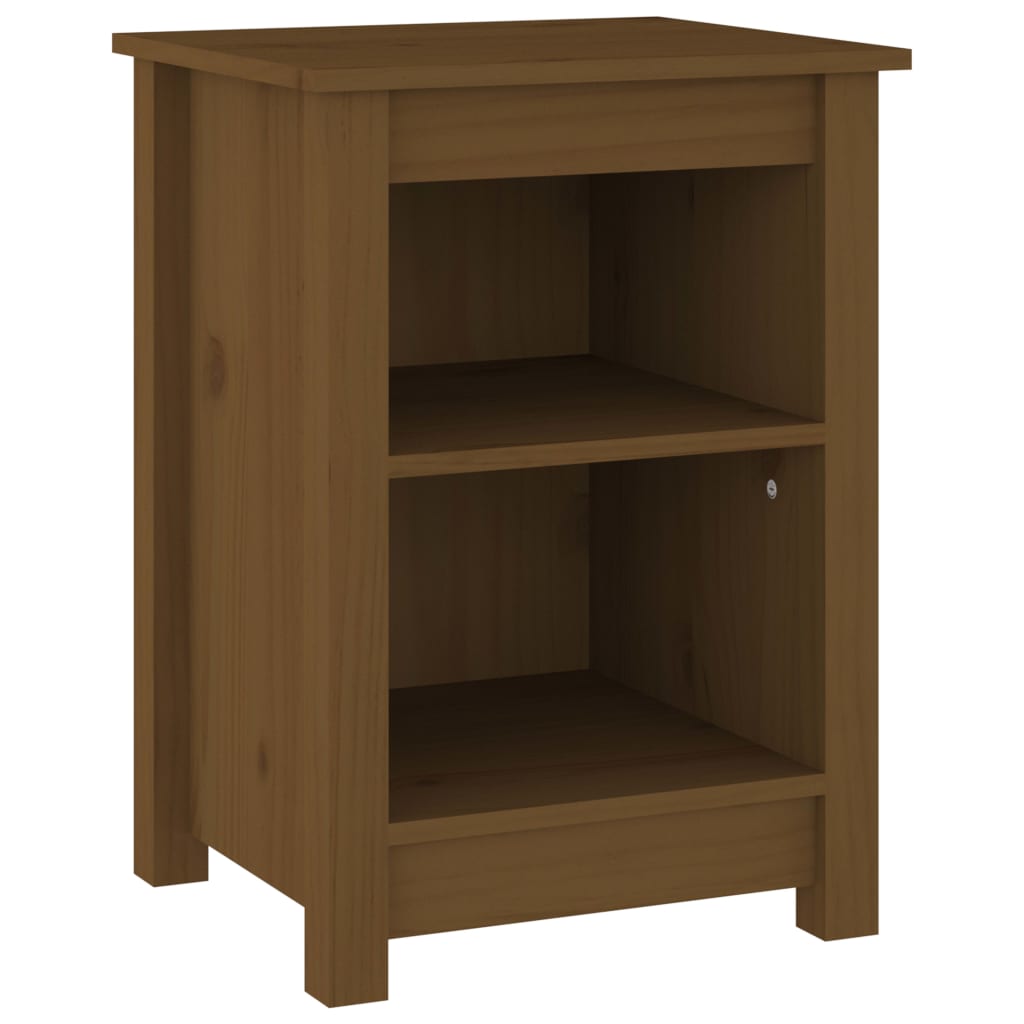 Nattbord 2 stk honningbrun 40x35x55 cm heltre furu