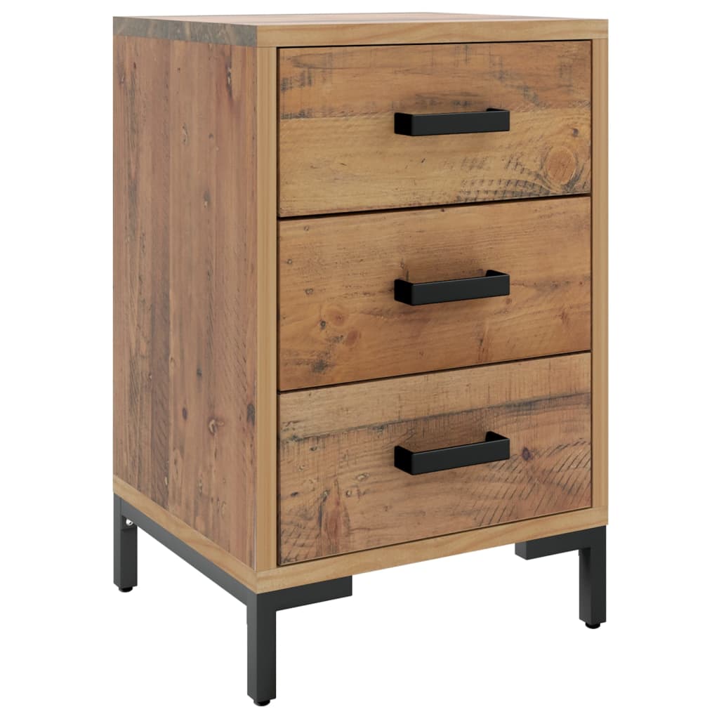 Nattbord brun 40x30x55 cm gjenvunnet heltre furu