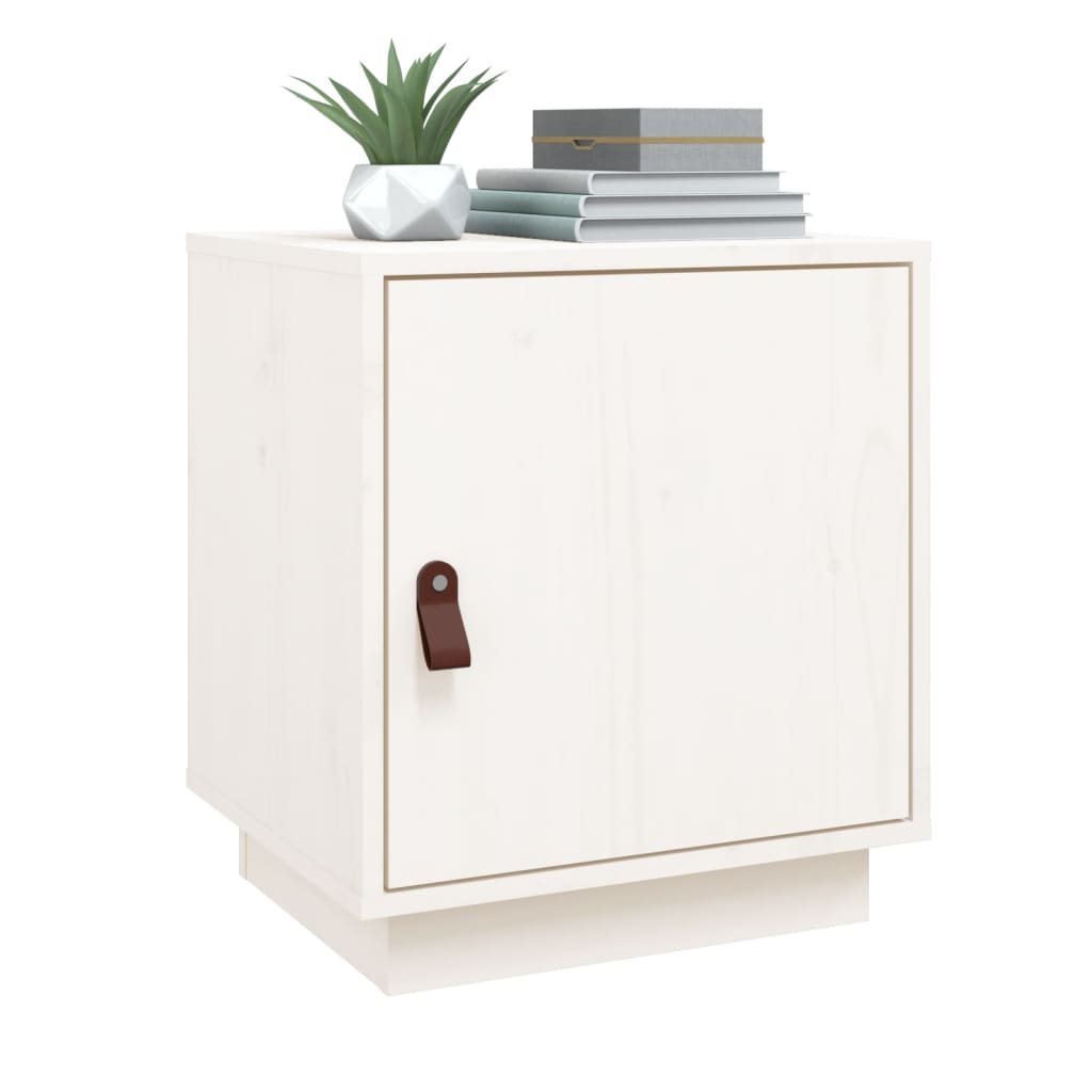 Nattbord 2 stk hvit 40x34x45 cm heltre furu