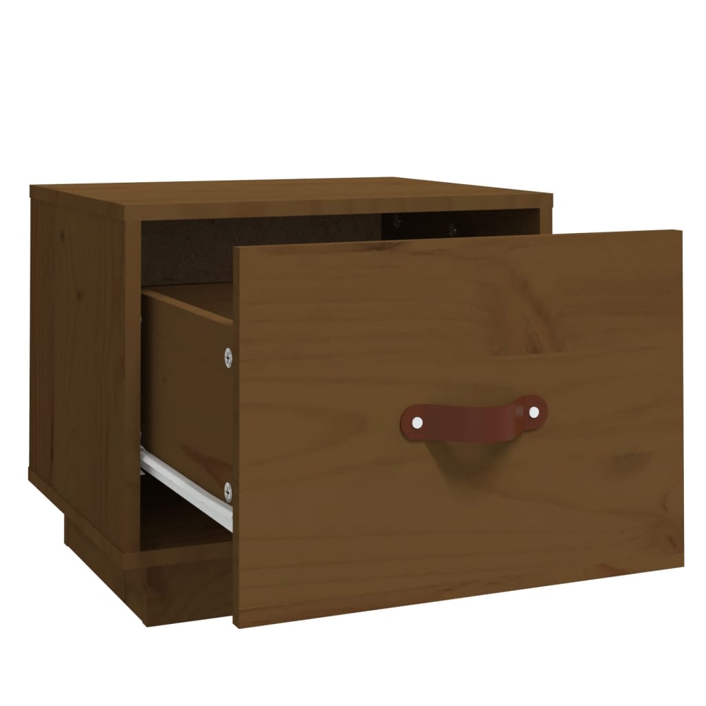 Nattbord 2 stk honningbrun 40x34x35 cm heltre furu