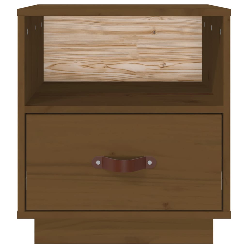 Nattbord 2 stk honningbrun 40x34x45 cm heltre furu