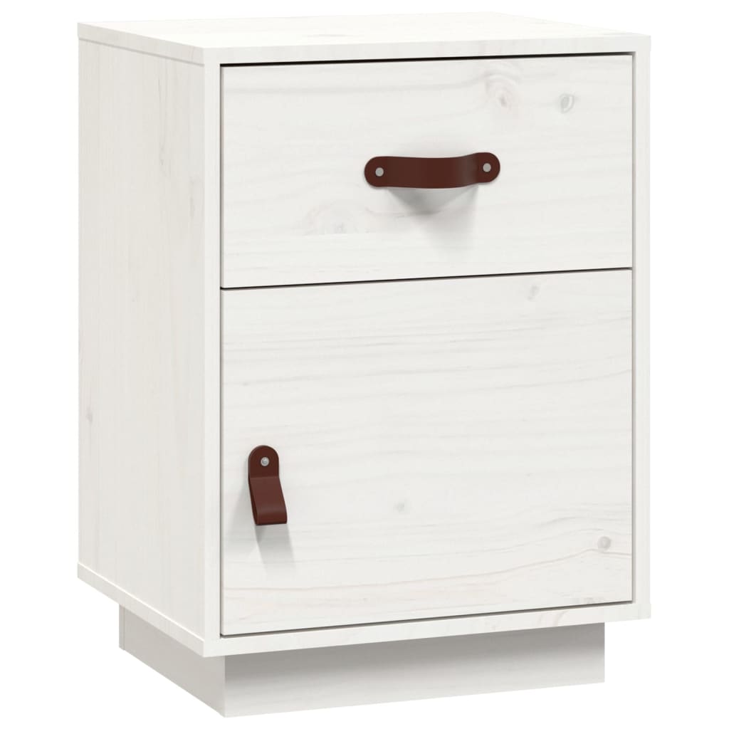 Nattbord 2 stk hvit 40x34x55 cm heltre furu